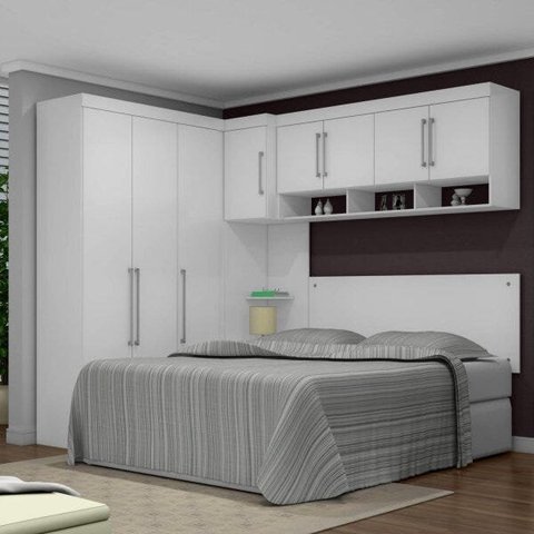 Guarda-roupa Casal com Cabeceira 8 Peças Modena Iii Demóbile