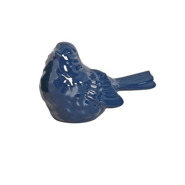 Passarinho de Cerâmica Decorativo - Fêmea Azul Petróleo 14cm - 1