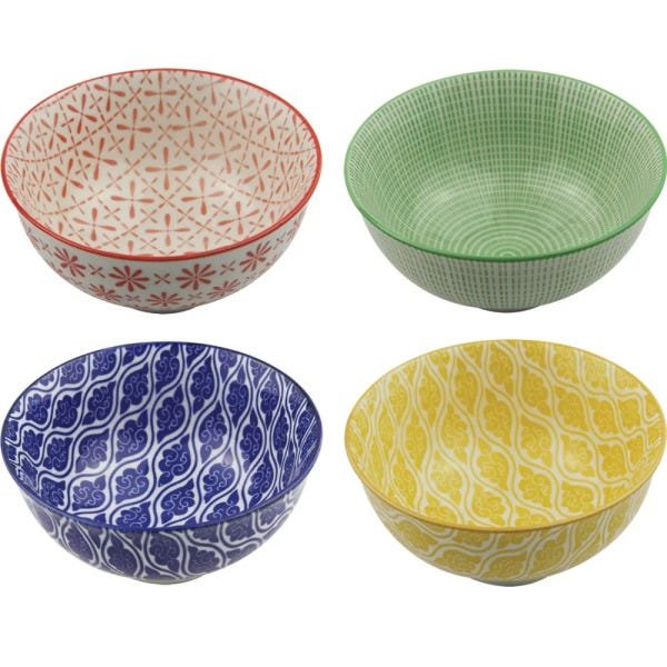 Conjunto de Bowls Decorativos em Estampas Sortidas - Basic (4 Peças)