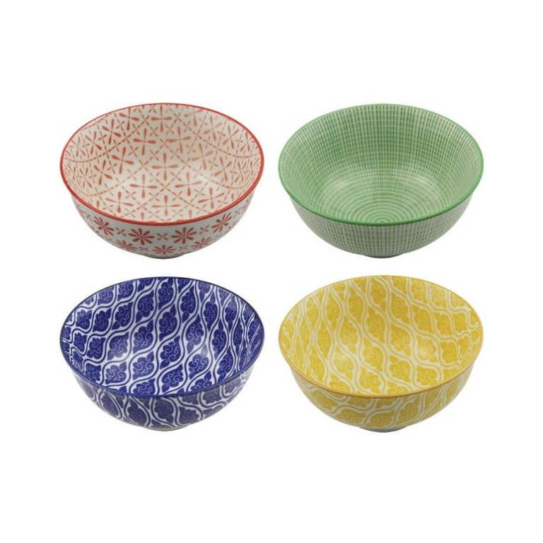 Conjunto de Bowls Decorativos em Estampas Sortidas - Basic (4 Peças)