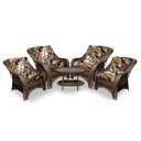 Ver imagem 1 de Conjunto de Poltronas Fibra Sintética Bruxelas - 4 Poltronas + 1 Mesa Centro - Tecido Revieira