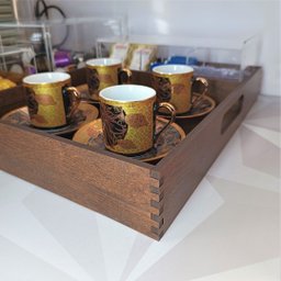 Kit Cantinho do Café Bandeja com Divisórias e Organizadores 4 Peças - 6