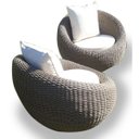 Ver imagem 2 de Conjunto de Poltronas Corda Náutica Oslo - 2 Poltronas - Tecido Duna Cru