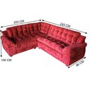 Ver imagem 3 de Sofá Madrid Premium Suede 245/200cm Vermelho ? Ws Estofados