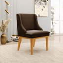 Ver imagem 2 de Kit 10 Cadeiras de Jantar Liz Suede Marrom Base Fixa Madeira Castanho - D’Rossi