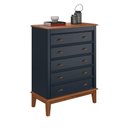 Ver imagem 1 de Cômoda 5 Gavetas - Azul Petróleo