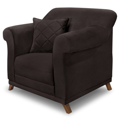 Poltrona Decorativa Retro Polo com Almofada Suede 1102 Ezz