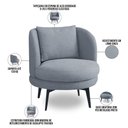 Ver imagem 6 de Poltrona Giratória Orgânica Sala de Estar Living Dora T03 Linho Cinza - Lyam Decor