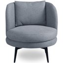 Ver imagem 7 de Poltrona Giratória Orgânica Sala de Estar Living Dora T03 Linho Cinza - Lyam Decor