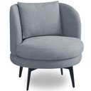 Ver imagem 4 de Poltrona Giratória Orgânica Sala de Estar Living Dora T03 Linho Cinza - Lyam Decor