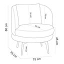 Ver imagem 3 de Poltrona Giratória Orgânica Sala de Estar Living Dora T03 Linho Cinza - Lyam Decor