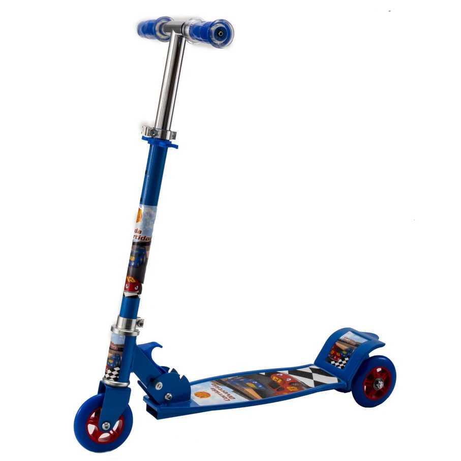 Patinete Azul Menino Crianças 5 6 7 8 9 Anos Dobrável Ajuste ...