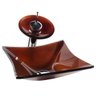 Cuba de Vidro para banheiros e lavabos - Quadrada RT 30 Cm Marrom - 3