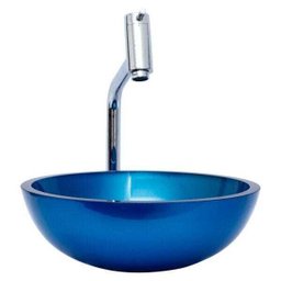 Cuba de Vidro para Banheiros e Lavabos 35 Cm - Azul Matisse - 2