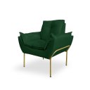 Ver imagem 3 de Poltrona Decorativa Opala Amamentação para Sala Base de Ferro Dourada Suede Me-ecommerce:verde