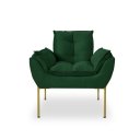 Ver imagem 2 de Poltrona Decorativa Opala Amamentação para Sala Base de Ferro Dourada Suede Me-ecommerce:verde