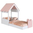 Ver imagem 7 de Cama Solteiro Infantil Montessoriana Casinha Nana Branco/rosa C06 - Mpozenato