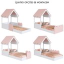 Ver imagem 5 de Cama Solteiro Infantil Montessoriana Casinha Nana Branco/rosa C06 - Mpozenato