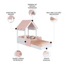 Ver imagem 3 de Cama Solteiro Infantil Montessoriana Casinha Nana Branco/rosa C06 - Mpozenato