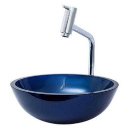 Cuba de Vidro para Banheiros e Lavabos 35 Cm - Azul Marine - 2