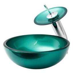 Cuba de Vidro para Banheiros e Lavabos 35 Cm - Verde - 3
