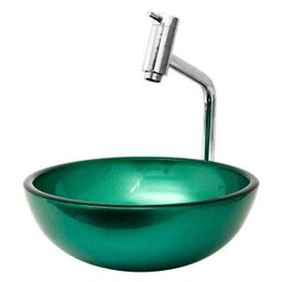 Cuba de Vidro para Banheiros e Lavabos 35 Cm - Verde - 2
