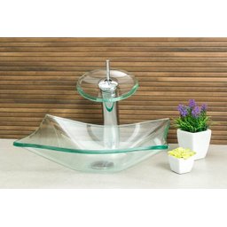 Cuba de Vidro para Banheiros e Lavabos - Retangular Incolor - 5