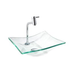 Cuba de Vidro para Banheiros e Lavabos - Retangular Incolor - 2