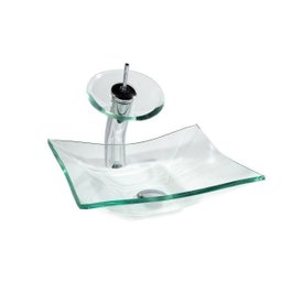 Cuba de Vidro para Banheiros e Lavabos - Retangular Incolor - 3