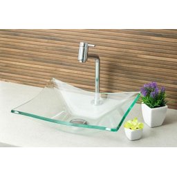 Cuba de Vidro para Banheiros e Lavabos - Retangular Incolor - 6
