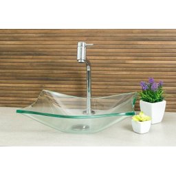 Cuba de Vidro para Banheiros e Lavabos - Retangular Incolor - 7