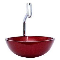 Cuba de Vidro para Banheiros e Lavabos 35 Cm - Vinho - 2