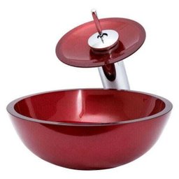 Cuba de Vidro para Banheiros e Lavabos 35 Cm - Vinho - 3