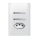 Ver imagem 1 de Interruptor Simples + Paralelo + Tomada Universal 2p+t 10a Cromado com Placa 4x2 - Dc-120025 - Novar