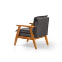 Ver imagem 4 de Kit 2 Poltronas Sala de Estar Base em Madeira Maciça Linho Grafite Veneza