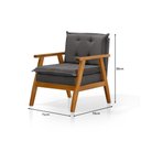 Ver imagem 5 de Kit 2 Poltronas Sala de Estar Base em Madeira Maciça Linho Grafite Veneza