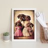 Quadro Dachshund Family 24x18cm:moldura Preta - 1