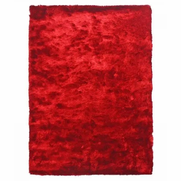 Tapete para Sala Shaggy Vermelho Fio de Seda - 2,50 x 2,00M - 1