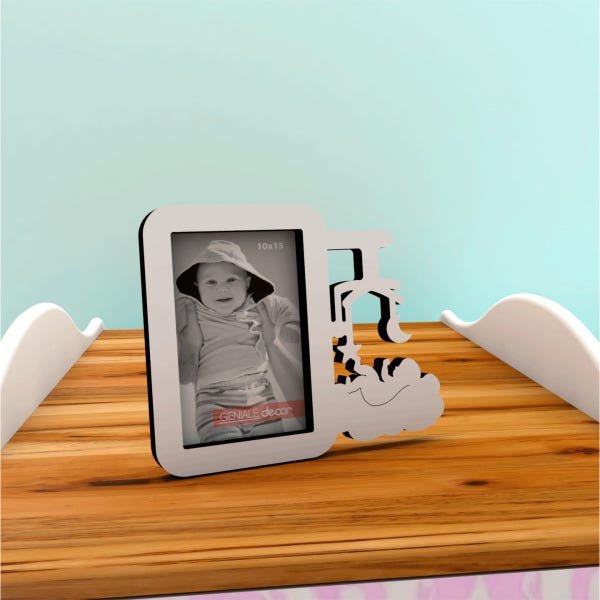 Porta-retrato Quadro Para Presentear Bebê Berço Branco - 2
