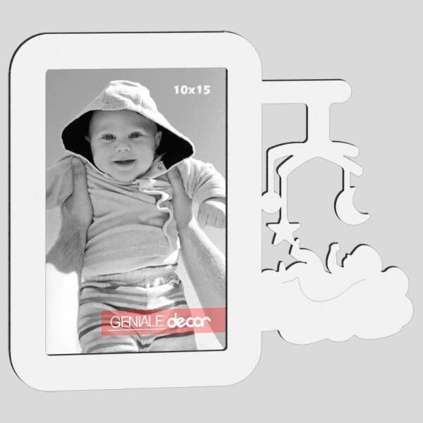 Porta-retrato Quadro Para Presentear Bebê Berço Branco - 1