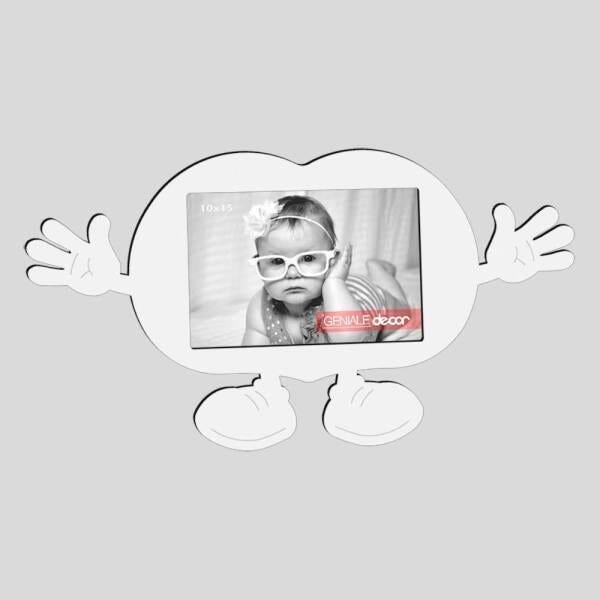 Porta-retrato Quadro Para Presentear Bebê Coração Branco - 1