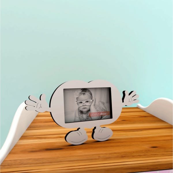 Porta-retrato Quadro Para Presentear Bebê Coração Branco - 2