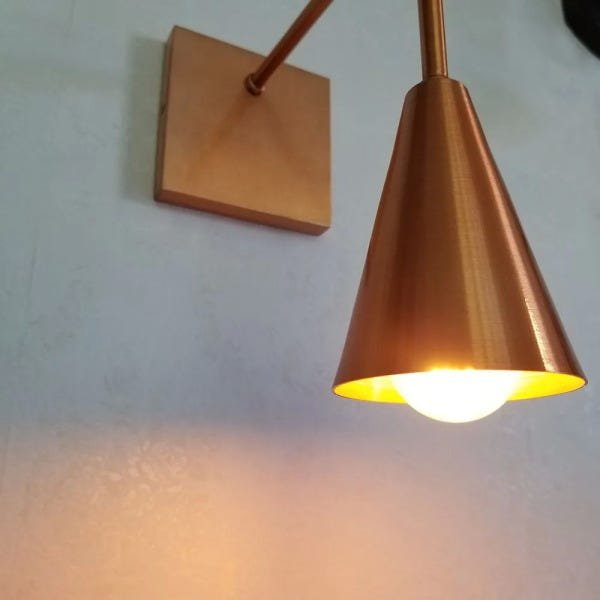 Luminária de Cabeceira Moderna Cor Cobre - 4
