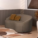 Ver imagem 2 de Sofá Curvo Montserrat 150cm 02 Lugares Bouclé Marrom - Nexta Casa