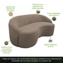 Ver imagem 4 de Sofá Curvo Montserrat 150cm 02 Lugares Bouclé Marrom - Nexta Casa