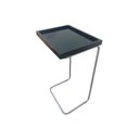 Ver imagem 1 de Apoio Lateral para Sofá Sala Bandeja sem Espelho Porta Copos Base Metal Decoração Preta Prata