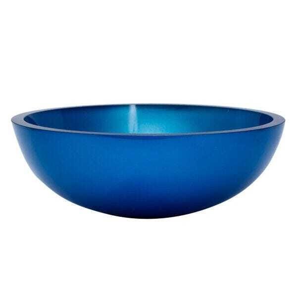 Cuba de Vidro para Banheiros e Lavabos 30 Cm - Azul Matisse