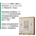 Ver imagem 5 de Guarda Roupa Casal 6 Portas com Espelho 182 cm Santiago Cedro Areia Rudk