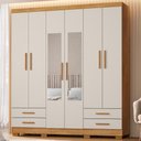 Ver imagem 2 de Guarda Roupa Casal 6 Portas com Espelho 182 cm Santiago Cedro Areia Rudk