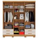 Ver imagem 4 de Guarda Roupa Casal 6 Portas com Espelho 182 cm Santiago Cedro Areia Rudk
